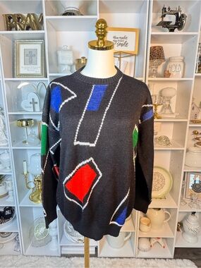 1980’s Clifton Place made in USA Geometric Crewneck Sweater